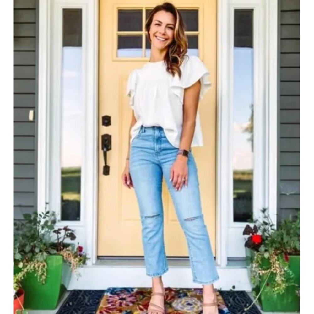 Lularoe cropped kick flare denim jeans with or without rips
